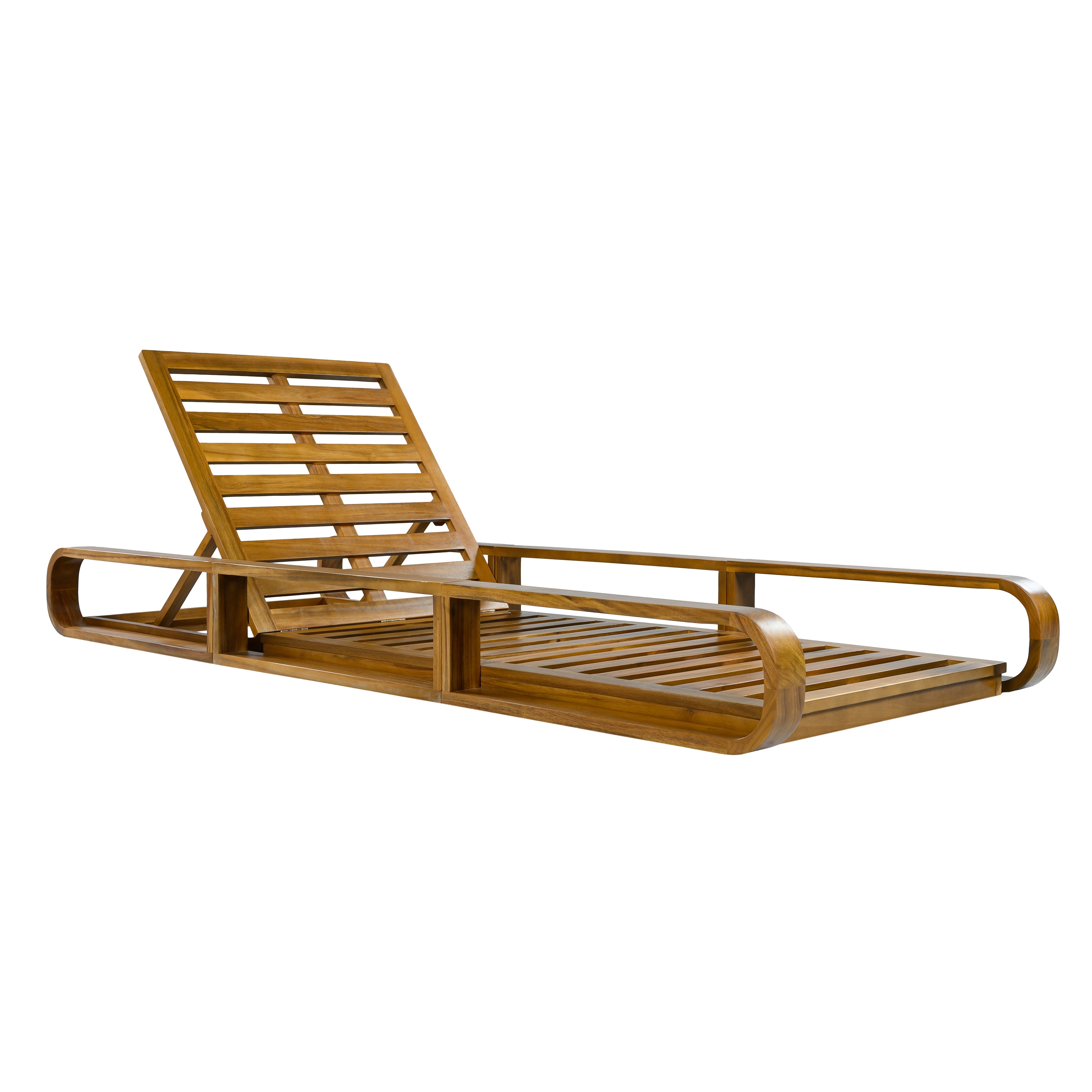 Christopher Knight Home - Outdoor Chaise Lounge Acacia Wood Recliner Chair with Adjustable Backrest