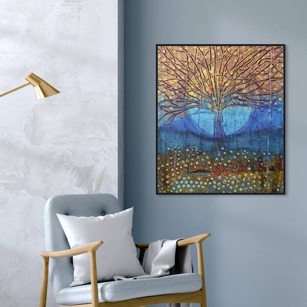 Shop Black Friday Deals On Oliver Gal Enriqueta Ahrensburg Paraiso Abstract Wall Art Framed Canvas Print Paint Blue Brown Overstock 31794832