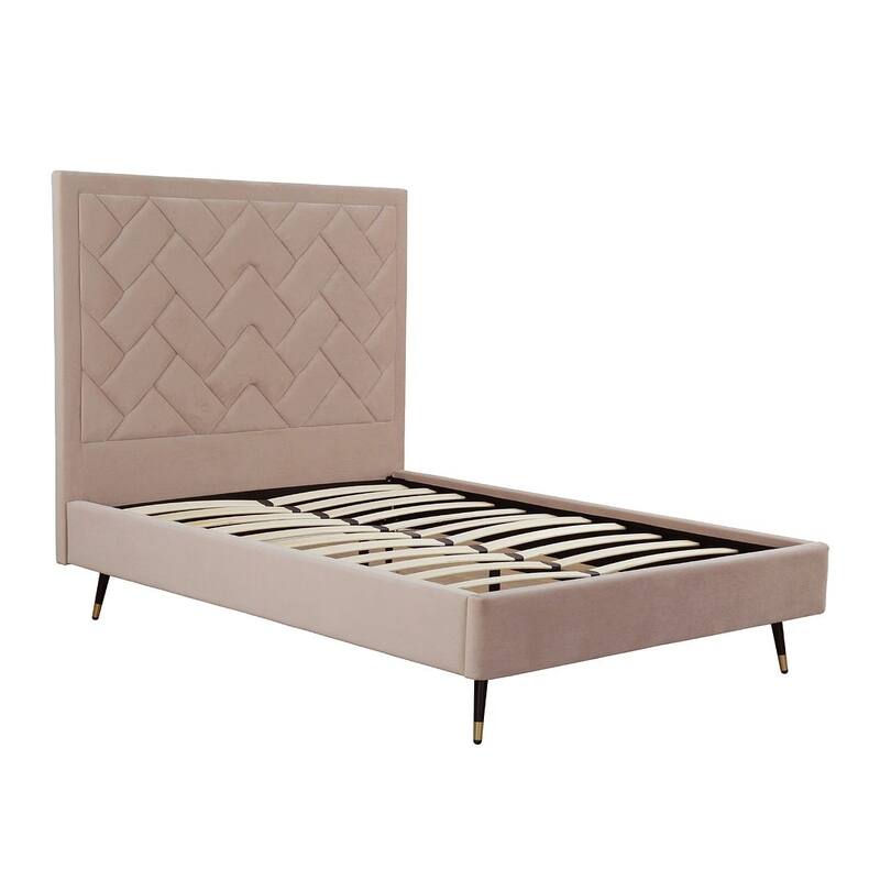 Manhattan Comfort Crosby Modern Velvet Upholstered Bed