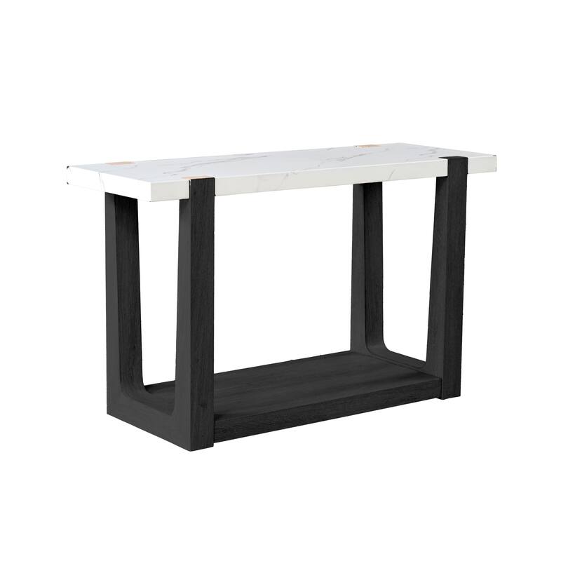 Furniture of America Wynel Modern 50-inch 1-Shelf Faux Marble Top Sofa Table