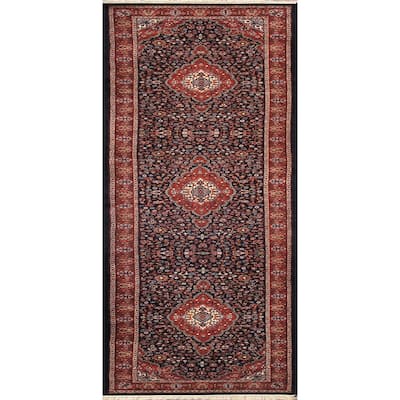 Pasargad Home Baku Hand-Knotted Navy Wool Runner - 2' 6'' X 12' 0''