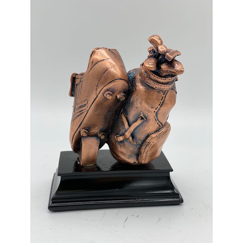 Bronze Golf Bag and Shoe