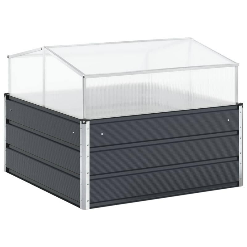 vidaXL Planter 39.37 x 39.37 x 30.31 in Galvanised Steel - 39.37 x 39.37 x 30.31