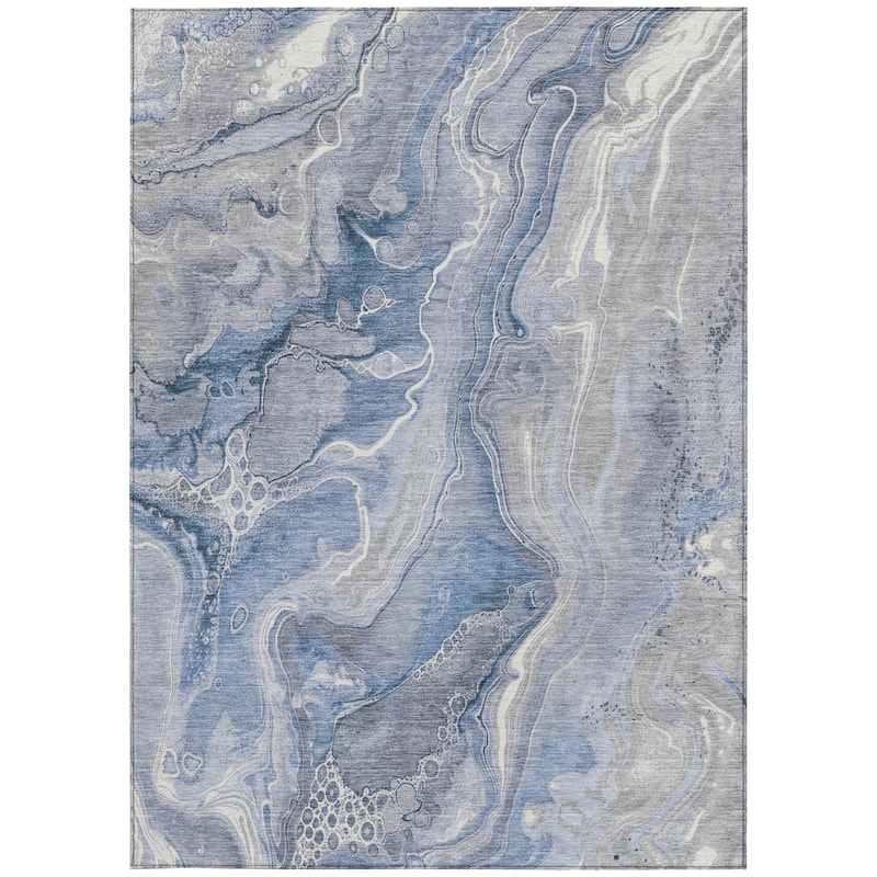 HomeRoots Abstract Modern Rectangle Outdoor Rug