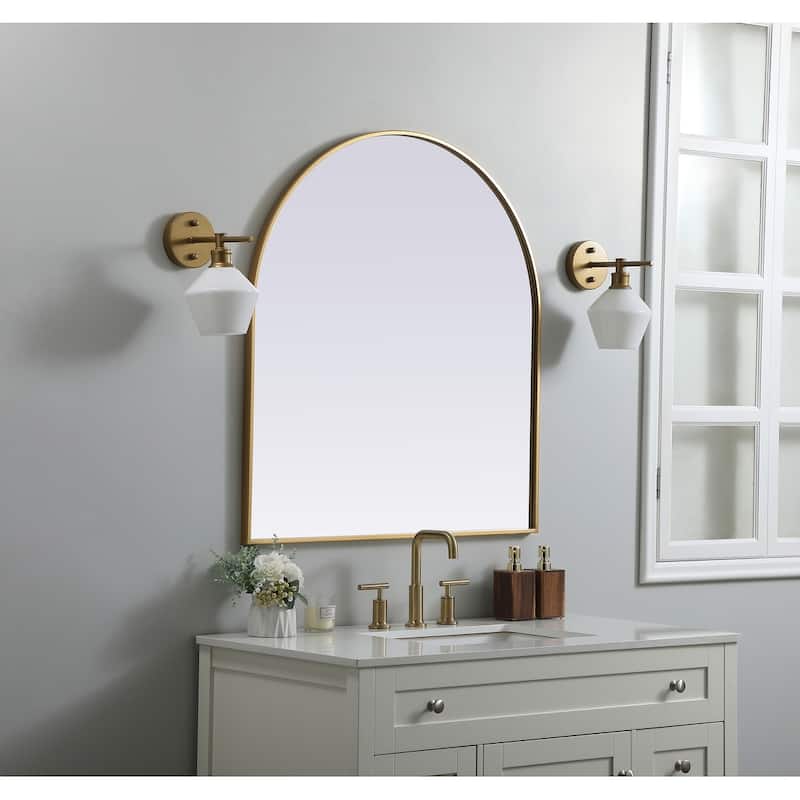 Indigo Home Metal Frame Arch Mirror 33x36 Inch