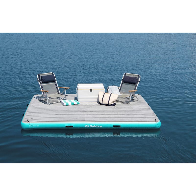 Inflatable Luxe Dock with Traction Pad and Ladder - 10' x 8'