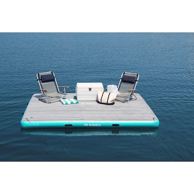 Inflatable Luxe Dock with Traction Pad and Ladder - 10' x 8'