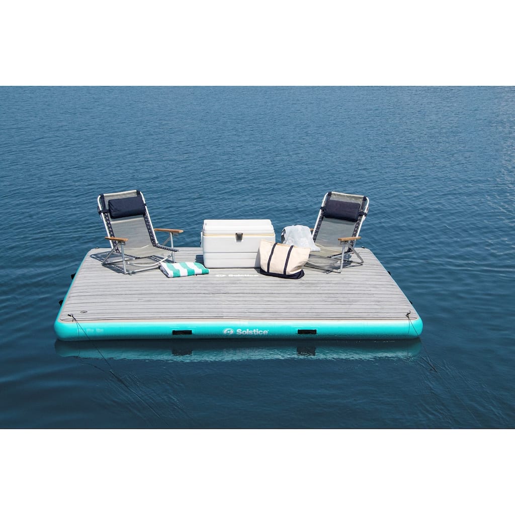 Inflatable Luxe Dock with Traction Pad and Ladder - 10' x 8'
