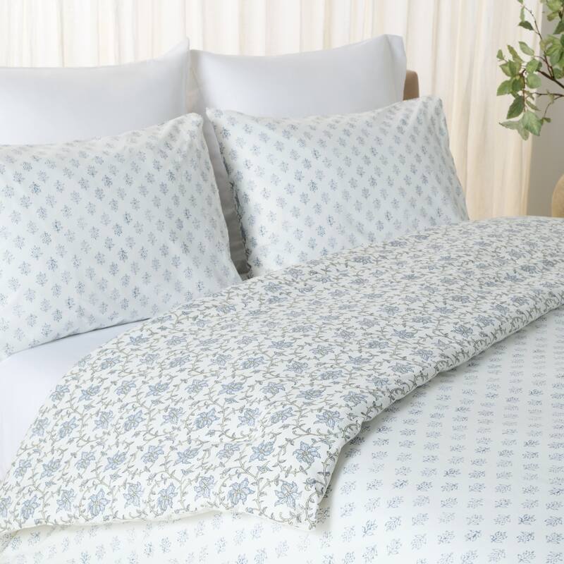SAFAVIEH HOME 100% Cotton Floral Reversible 3-piece Comforter Set