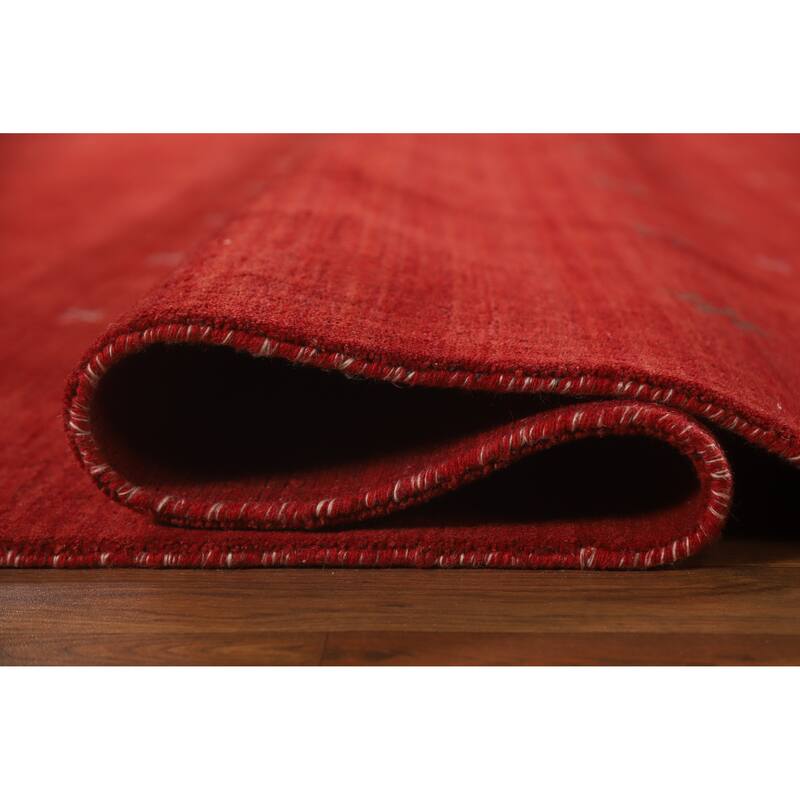 Hand Knotted Oriental 100% Wool Carpet Tribal Tribal Red Gabbeh Area Rug - 11' 3'' X 8' 5''