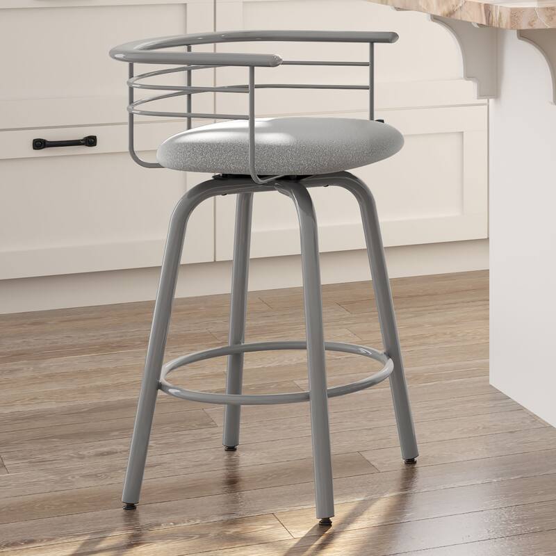 Amisco Turbo Swivel Bar Stool with Distressed Wood Seat