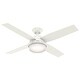preview thumbnail 2 of 21, Hunter 52" Dempsey Outdoor Ceiling Fan with LED Light Kit and Handheld Remote, Damp Rated - Contemporary, Transitional