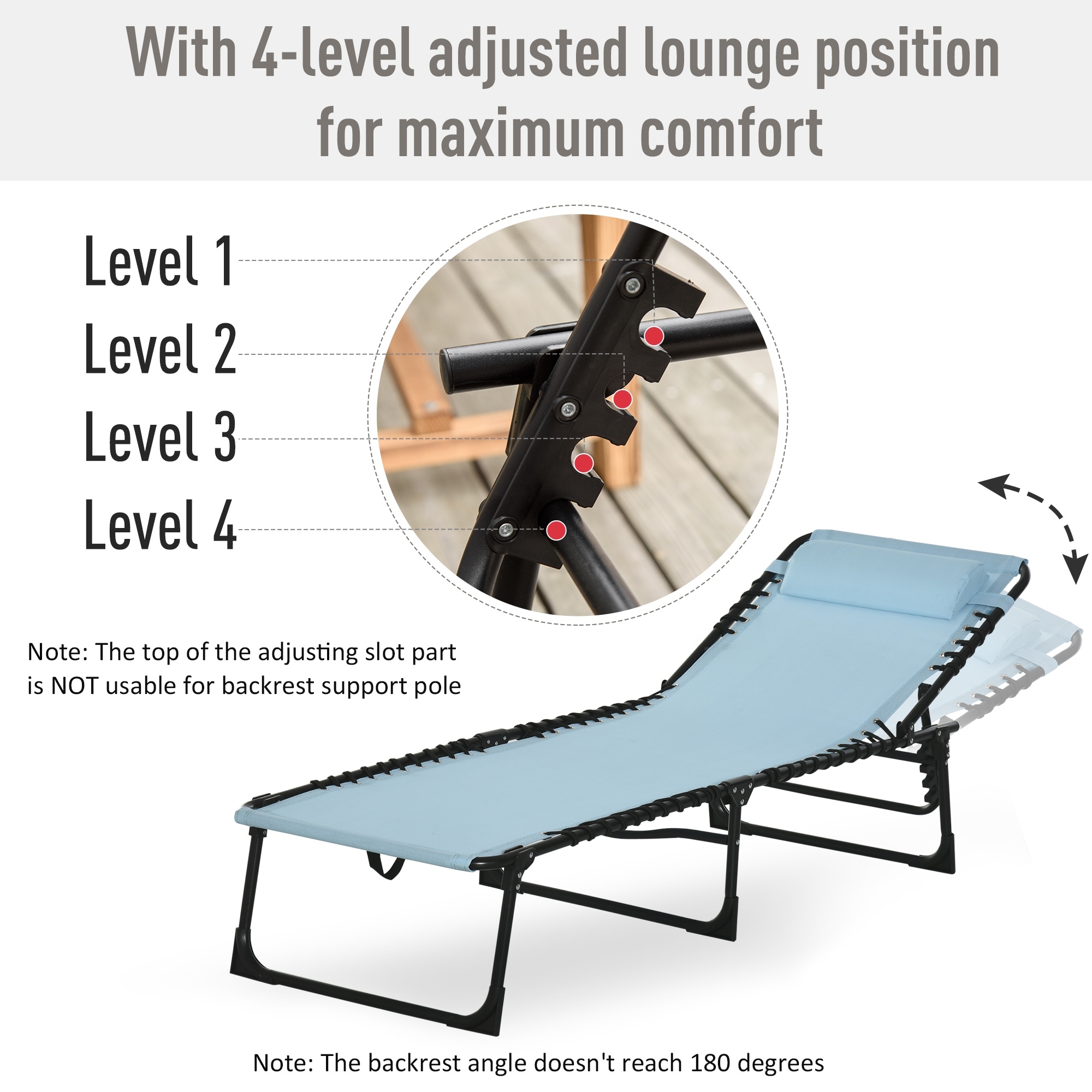 Outsunny outdoor folding chaise lounge 2025 sun recliner chair beach patio lightweight