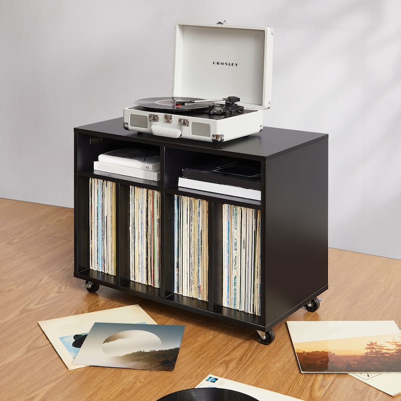 Crosley Carlo Rolling Record Storage Console