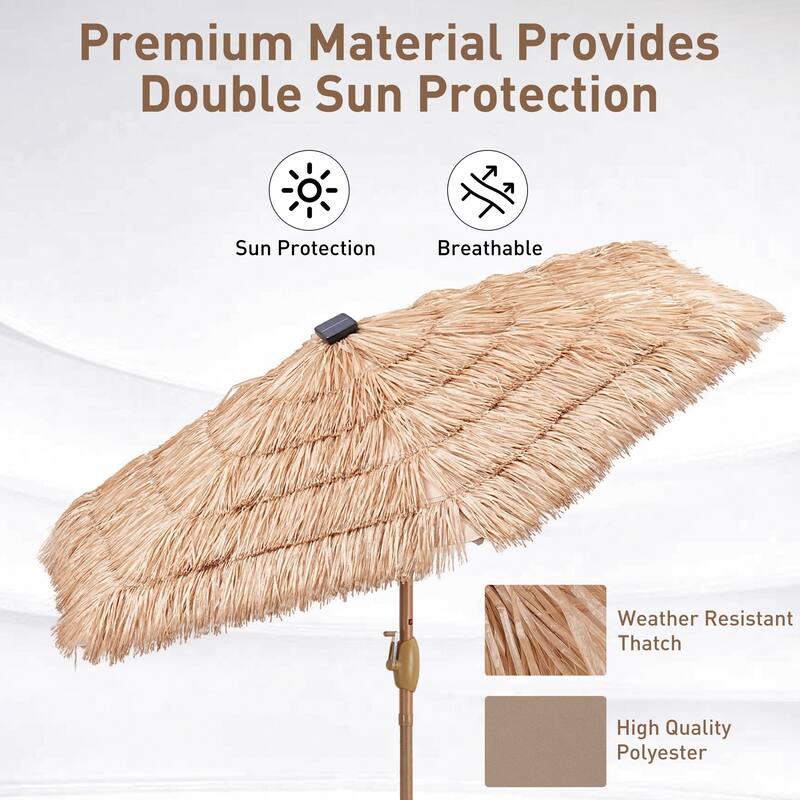 Ainfox 7.5 ft Hula Thatched Tiki Patio Beach Umbrell,Patio Umbrella, Outdoor, Beach