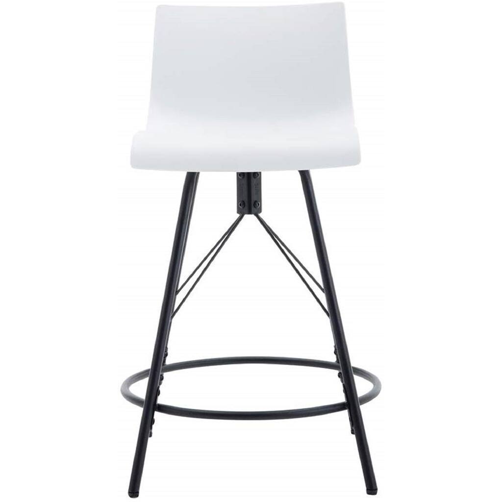 Modern Armless Bar Stools with Round Metal Footrest