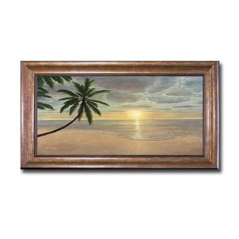 Beach Bliss by Diane Romanello Bronze-Gold Framed Canvas Art (22 in x 40 in Framed Size)