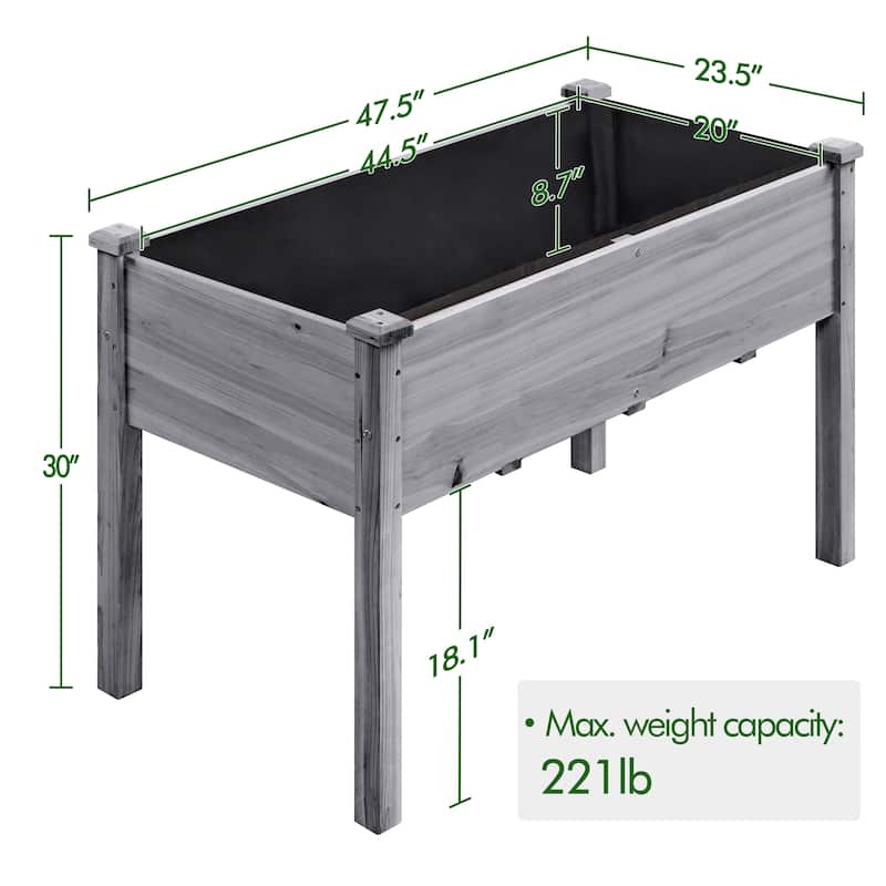 Yaheetech Raised Wooden Garden Bed Flower Boxes and Vegetable Planter