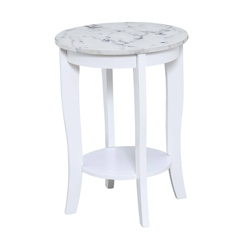 Convenience Concepts American Heritage Round End Table with Shelf