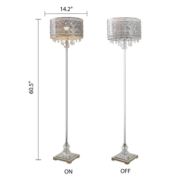 Silver Orchid Teje 60.4-inch Polished Nickel & Crystal 1-light Floor Lamp