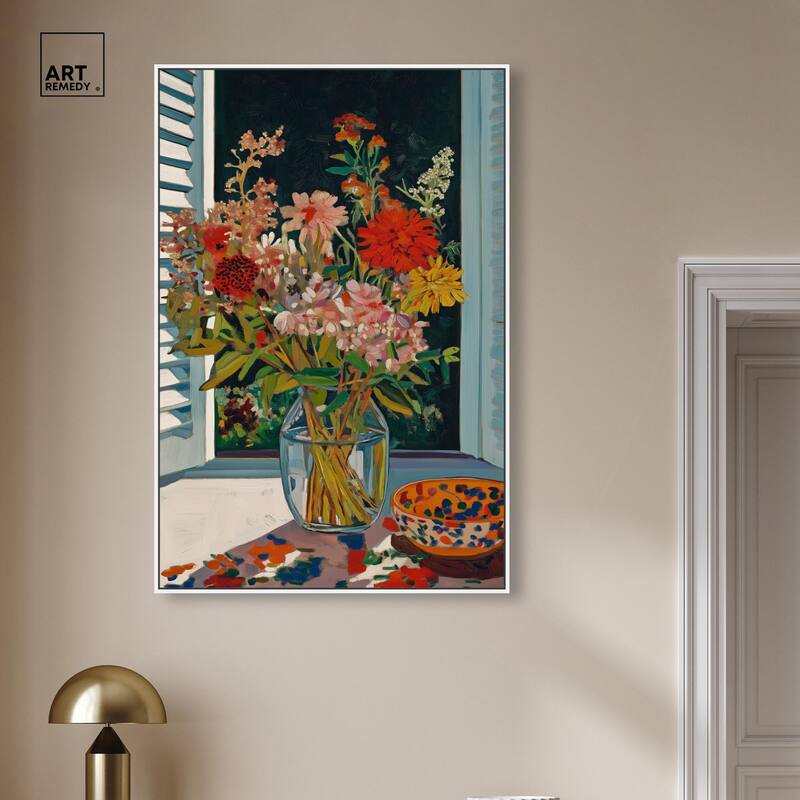 Vase on a Windowsill Canvas by Art Remedy