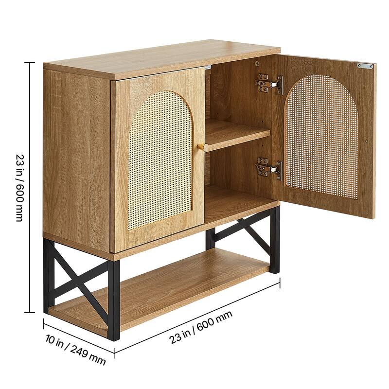 23"H Bathroom Wall Cabinet with 2 Doors & Adjustable Shelf, Over-the-Toilet Medicine Cabinet Wall Mounted, Hanging Organizer