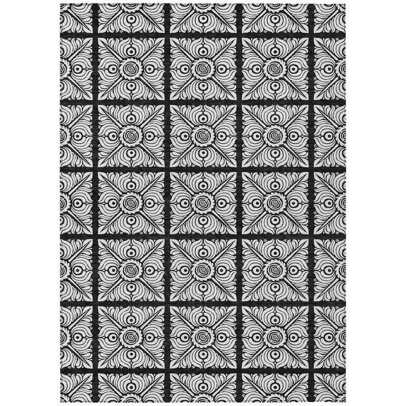 HomeRoots Medallion Transitional Rectangle Outdoor Rug
