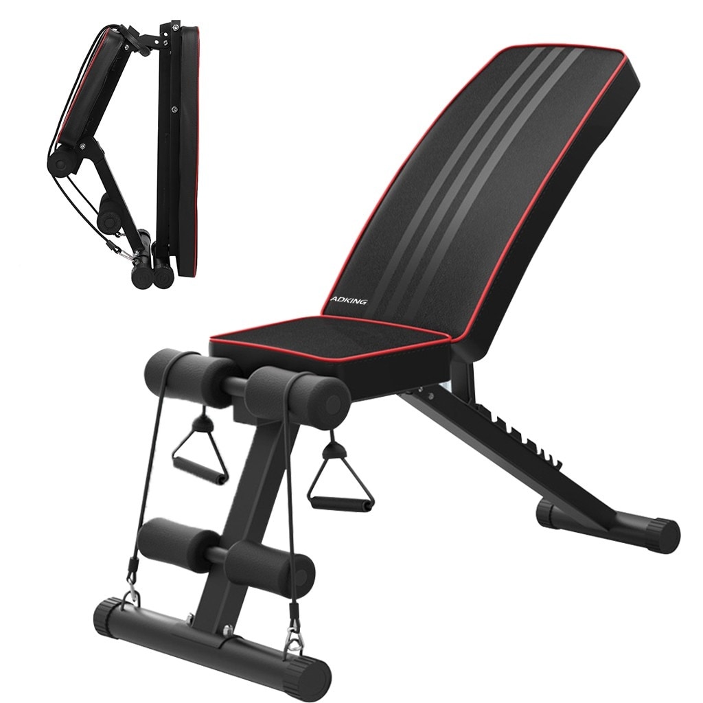 Home gym adjustable weight bench foldable workout bench sit up ab incline abs bench flat fly press fitness rope discount