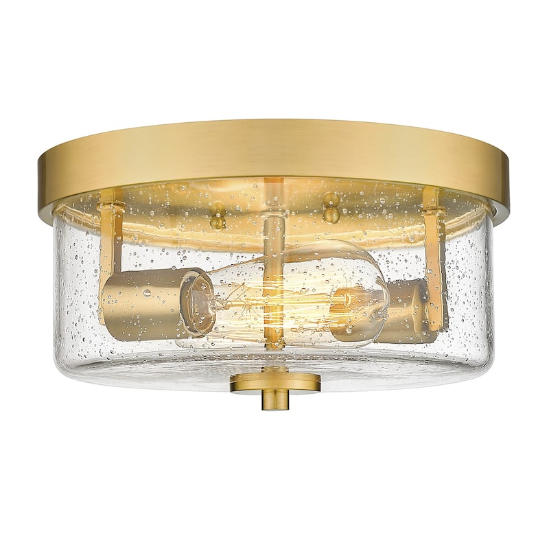 2-Light Flush Mount Ceiling Light - 10.63"L x10.63"W x5.51"H