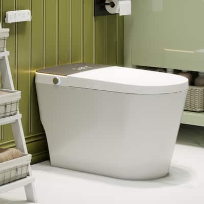 Keloyid Smart Toilet with Heated Seat & Built-in Tank,1.08 GPF One-pieceToilet with Auto Flush, Warm Wash, Dryer, Foam Shield