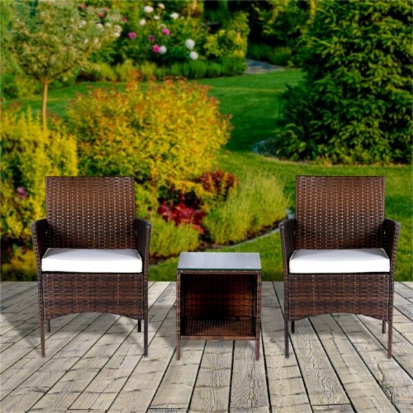 Wicker cube sale table and chairs