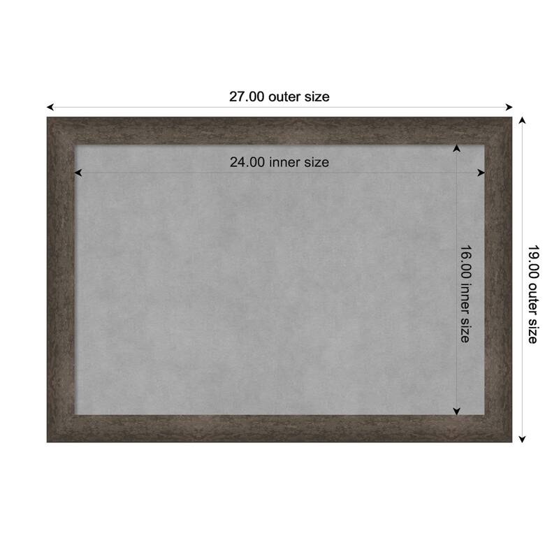 Amanti Art Dappled Light Bronze Narrow Framed Magnetic Board - Board Size 24x16