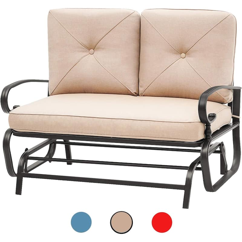 Nista 2 Person Outdoor Patio Glider Garden Bench Rocker Chair by Havenside Home