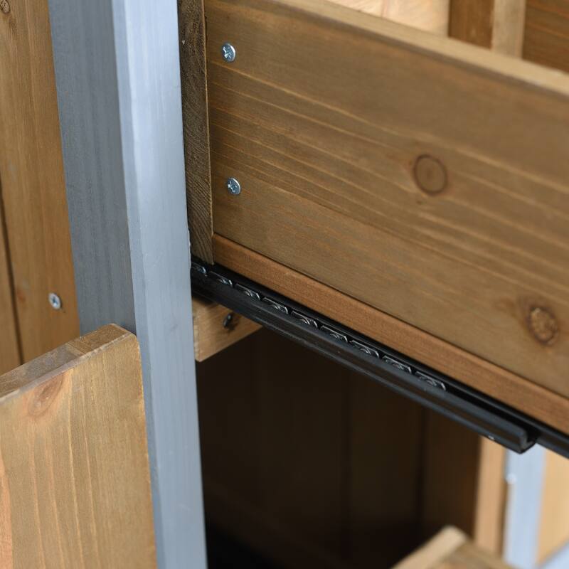 Christopher Knight Home - 54.33" Solid Wood Mobile Outdoor Kitchen Cart with Stainless Steel Top & Spice Rack & Lockable Wheels