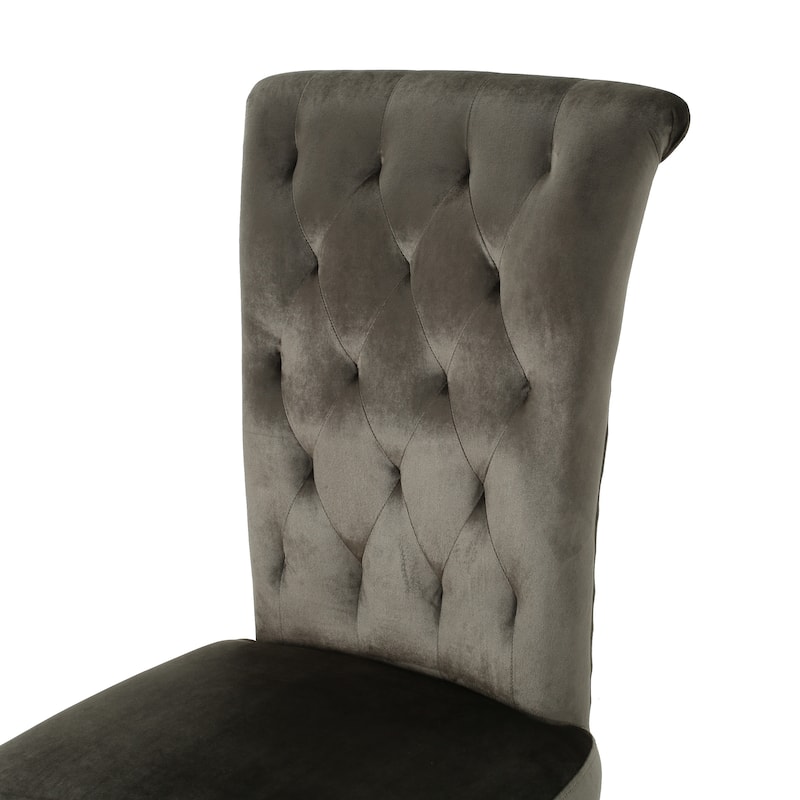 Velvet Tufted and Flared Dining Chairs