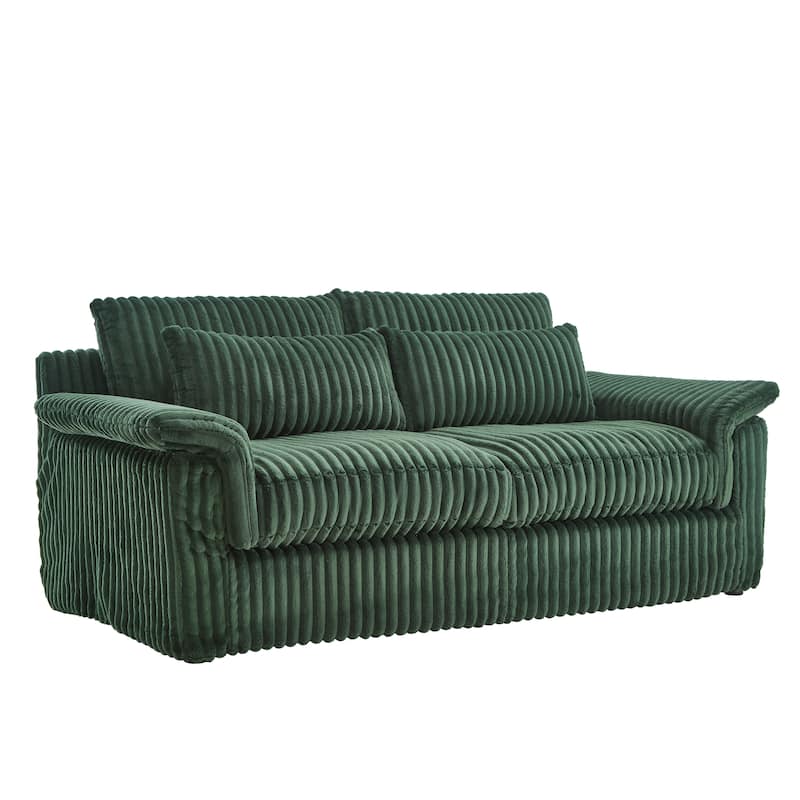 Modern Corduroy Loveseat Sofa Deep Seat Cloud Couches with Pillow Top Arms, Removable and Washable Cushion Covers