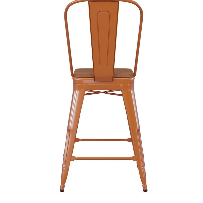 All-Weather Commercial Counter Stool with Removable Back & Poly Resin Seat