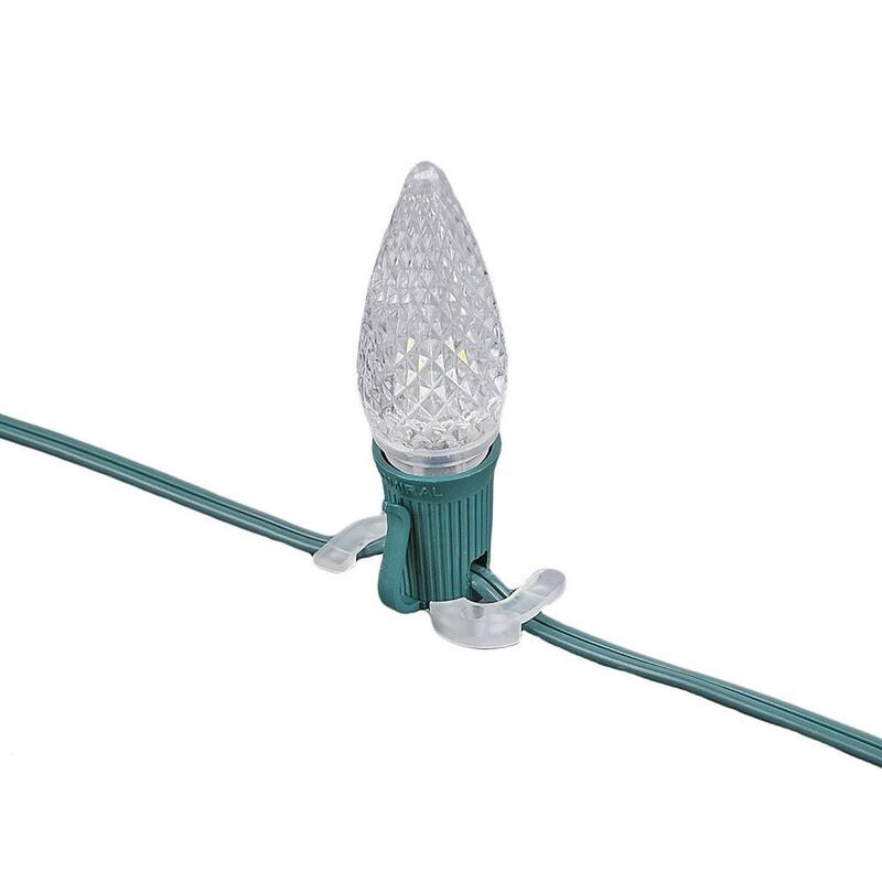 39025 Surface Mount Christmas Light Clip, C7/C9 Base, Flat Surface, 100 Pack - String Lights