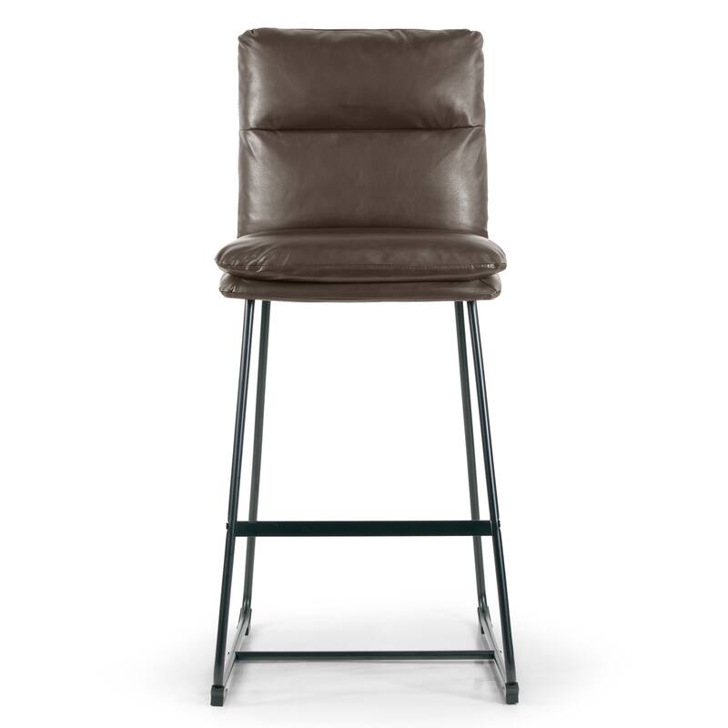 Set of 2 Aulani Upholstered Metal Frame Bar Stool - Brown