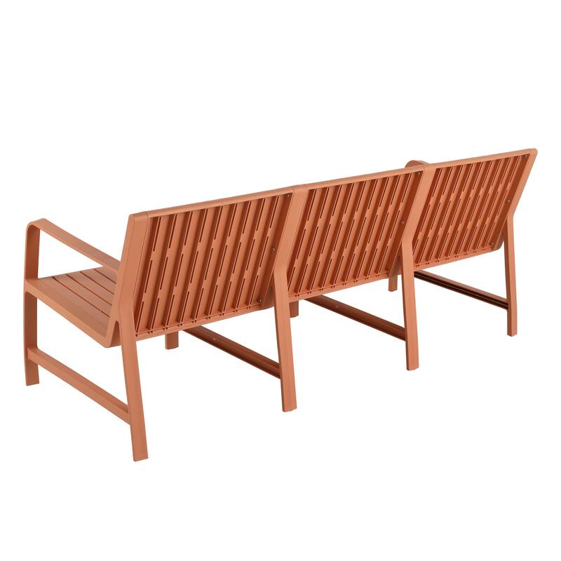 1-Piece Indoor/Outdoor Furniture 3-Seater Sofa Waterproof PP Material - Easy Assembly Patio Conversation Set
