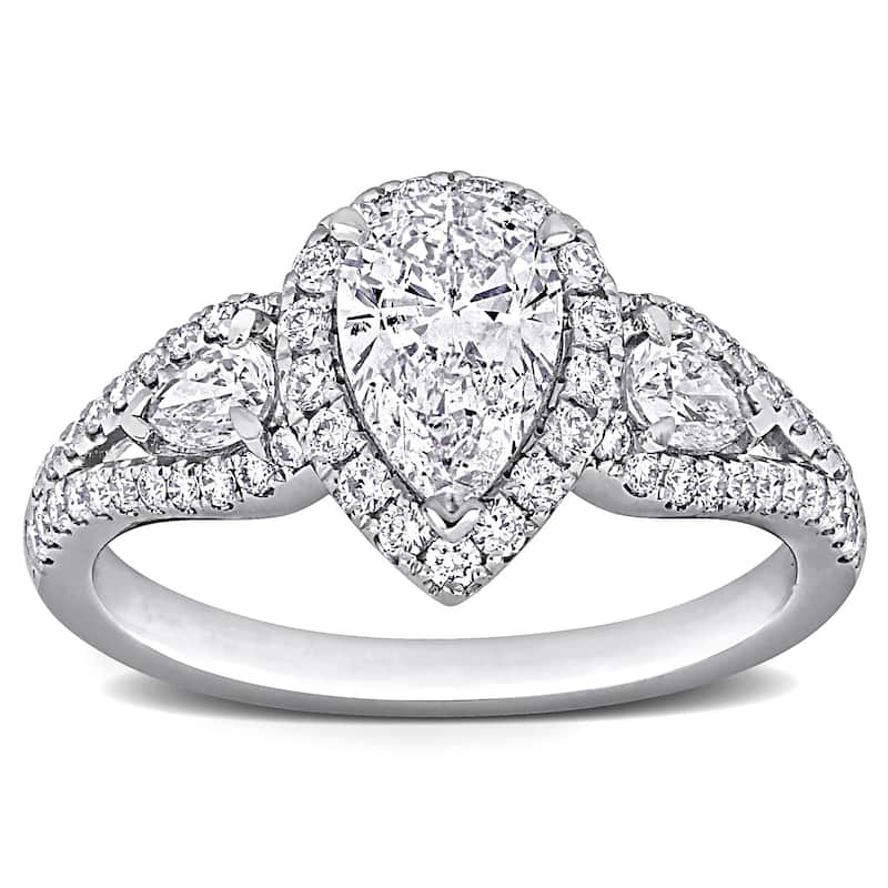 Miadora 1 1/2 - 1 3/4ct TDW 14k White Gold Engagement Ring