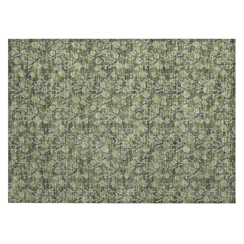 Machine Washable Indoor/ Outdoor Chantille Modern Floral Impressions Rug