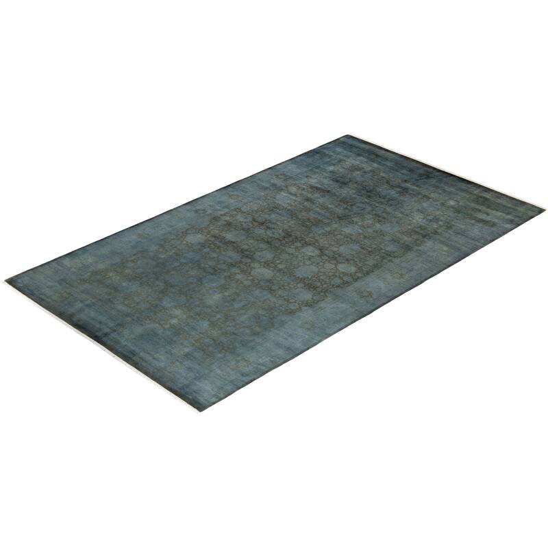 Overton Hand Knotted Wool Vintage Inspired Modern Contemporary Overdyed Brown Area Rug - 8' 1" x 14' 2"