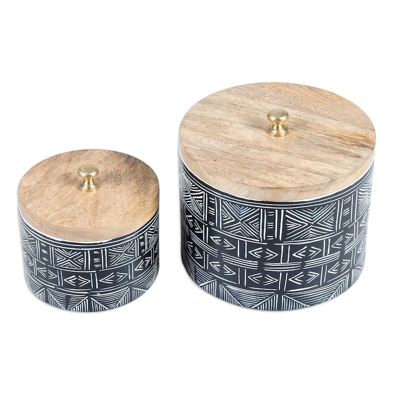 Novica Handmade Bohemian Secrets Wood Decorative Boxes (Set Of 2)