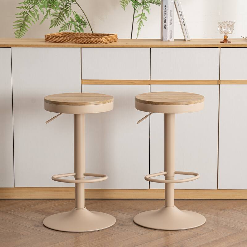 Bar Stools set of 2, Swivel Bar Chairs with Footrest for Kitchen Island