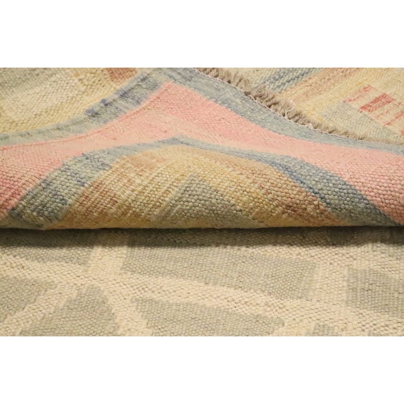 Hand Woven Oriental 100% Wool Carpet Southwestern Tribal Multi-Colored Kilim Area Rug - 4' 11'' X 3' 1''