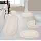 preview thumbnail 22 of 58, Hampton Crochet Bathmat 100% Cotton Non-Slip Bathroom Rug Set, Machine Washable Bath Rug, 5 Piece Bath Mat Set with Contour Ivory