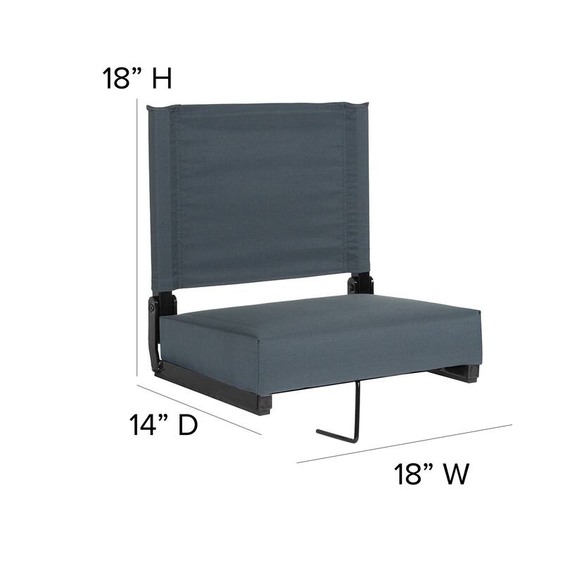 2 Pack 500 lb. Rated Lightweight Stadium Chair-Handle-Padded Seat