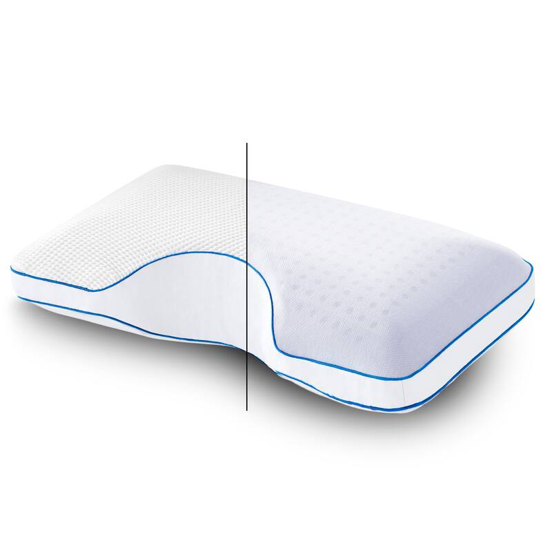 Nestl Tencel-Covered Reversible and Firm Molded Gel Memory Foam Pillow for Side Sleepers - King