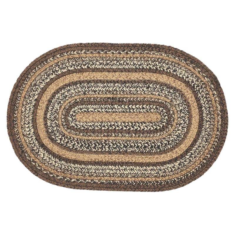 Espresso Jute Rug Oval w/ Pad 20x30 - 20" x 30" Oval